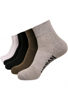 Vysoké teniskové ponožky 6-balení černá/bílá/šedá/olivová