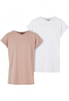 Dívčí tričko Extended Shoulder Tee - 2 Pack bílé+růžové